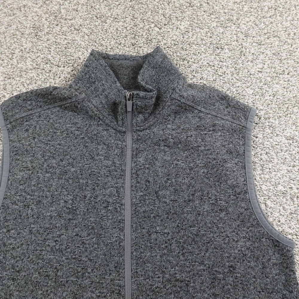 Eddie Bauer Vest Mens L Gray Fleece Full Zip Outdoor Hiking Casual Warm Trail - Picture 3 of 13